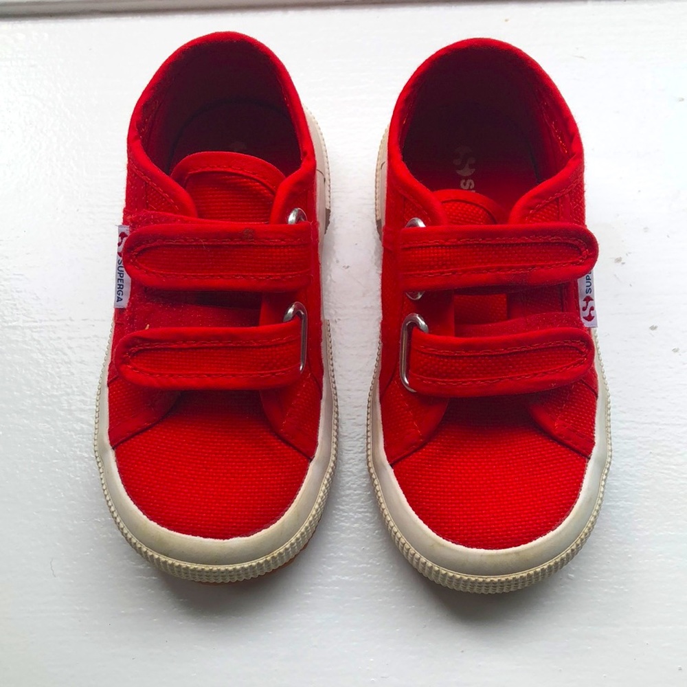 Red toddler superga sneakers